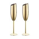 Gold Champagne Glass Cocktail Glasses Cups 2Pcs Kit Stainless Steel