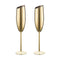 Gold Champagne Glass Cocktail Glasses Cups 2Pcs Kit Stainless Steel