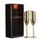 Gold Champagne Glass Cocktail Glasses Cups 2Pcs Kit Stainless Steel