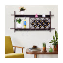 Wall mounted Wine Rack with Glasses Holder for Kitchen Living Room Bar