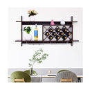 Wall mounted Wine Rack with Glasses Holder for Kitchen Living Room Bar