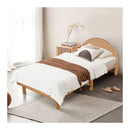 Wood Bed Frame Solid Pine Wooden Base Platform Bed Round Bedhead