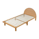 Wood Bed Frame Solid Pine Wooden Base Platform Bed Round Bedhead