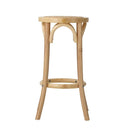 Wooden Bar Stool 2Pc Kitchen Vintage Rattan Dining Chair