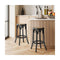 Wooden Bar Stool 2Pc Kitchen Vintage Rattan Dining Chair