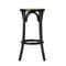 Wooden Bar Stool 2Pc Kitchen Vintage Rattan Dining Chair