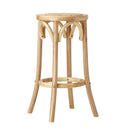 Wooden Bar Stool 2Pc Kitchen Vintage Rattan Dining Chair