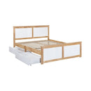 Wooden Bed Frame With 2 Storage Drawer Double Mattress Base