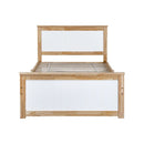 Wooden Bed Frame With Headboard 2 Storage Drawers