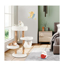87 Cm Tall Wooden Cat Tree With Jute Scratching Posts For Pet