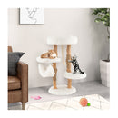 87 Cm Tall Wooden Cat Tree With Jute Scratching Posts For Pet