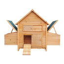 Wooden Chicken Coop And Rabbit Hutch With Ramp Nesting Boxes