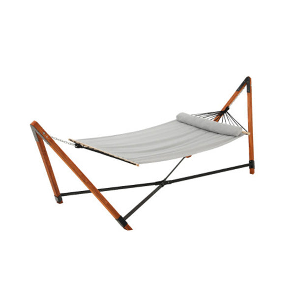 Wooden Hammock Chair With Stand Linen Hammock Bed Timber Steel 200Kg