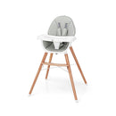 Wooden High Chair With Double 4 Gear Tray For Babies Grey
