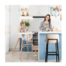 Wooden High Chair With Double 4 Gear Tray For Babies Beige