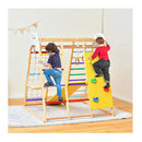 8 In 1 Wooden Jungle Gym Playset With Monkey Bars And Climbing Ladder
