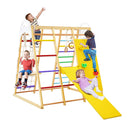 8 In 1 Wooden Jungle Gym Playset With Monkey Bars And Climbing Ladder