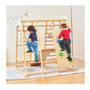 8 In 1 Wooden Jungle Gym Playset With Monkey Bars And Climbing Ladder
