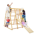 8 In 1 Wooden Jungle Gym Playset With Monkey Bars And Climbing Ladder