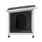 Dog Kennel House Wooden Grey and White