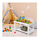 Wooden Kids Activity Table With Storage Shelf Removable Tabletop White