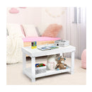 Wooden Kids Activity Table With Storage Shelf Removable Tabletop White