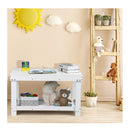 Wooden Kids Activity Table With Storage Shelf Removable Tabletop White