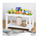 Wooden Kids Activity Table With Storage Shelf Removable Tabletop White
