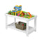Wooden Kids Activity Table With Storage Shelf Removable Tabletop White
