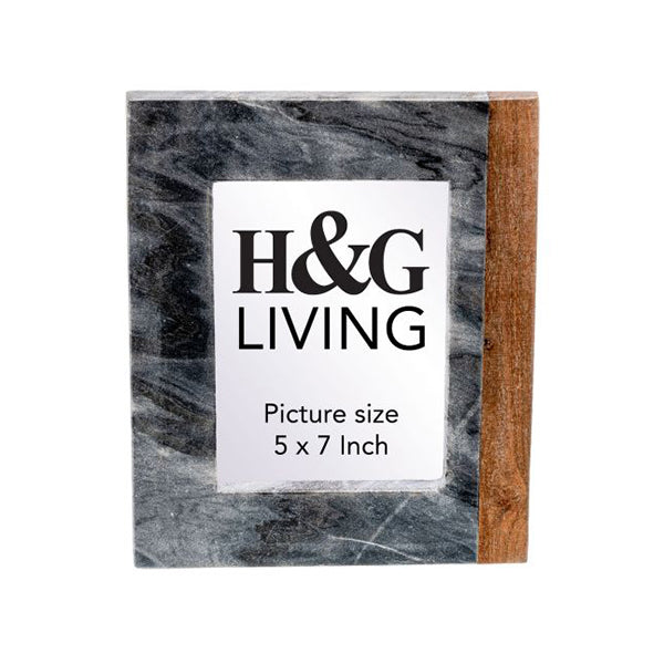 Wooden Photo Frame With Grey Marble