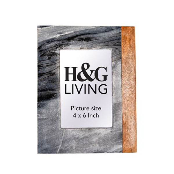 Wooden Photo Frame With Grey Marble