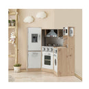 Wooden Pretend Corner Playset With Cookware Accessories For Kids