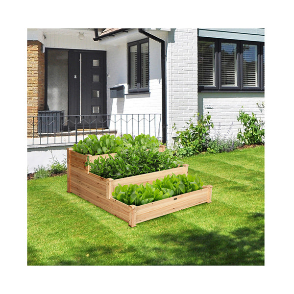 Wooden Raised Garden Bed with 3 Tier Ample Space for Garden