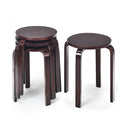 Set Of 4 Stackable Wooden Stools For Living Room And Dining Room