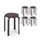 Set Of 4 Stackable Wooden Stools For Living Room And Dining Room