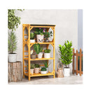 Wooden Storage Rack With Weatherproof Asphalt Roof For Garden