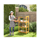 Wooden Storage Rack With Weatherproof Asphalt Roof For Garden