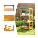 Wooden Storage Rack With Weatherproof Asphalt Roof For Garden