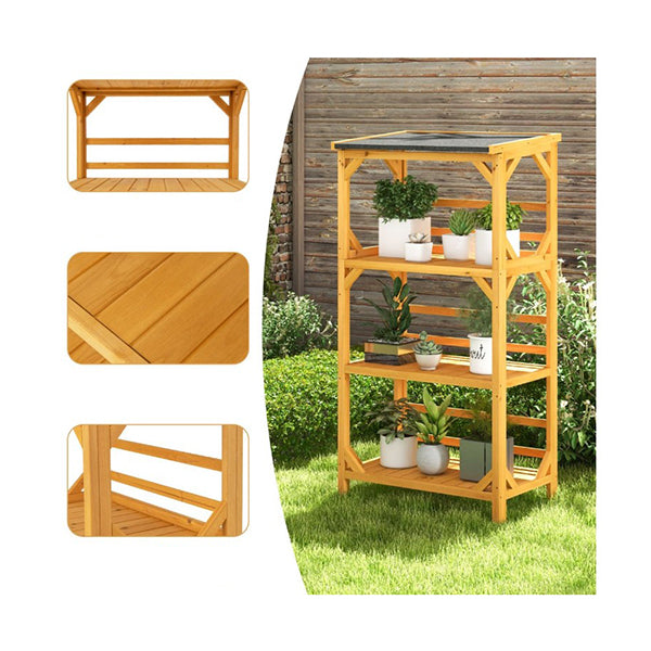 Wooden Storage Rack With Weatherproof Asphalt Roof For Garden – Simply ...