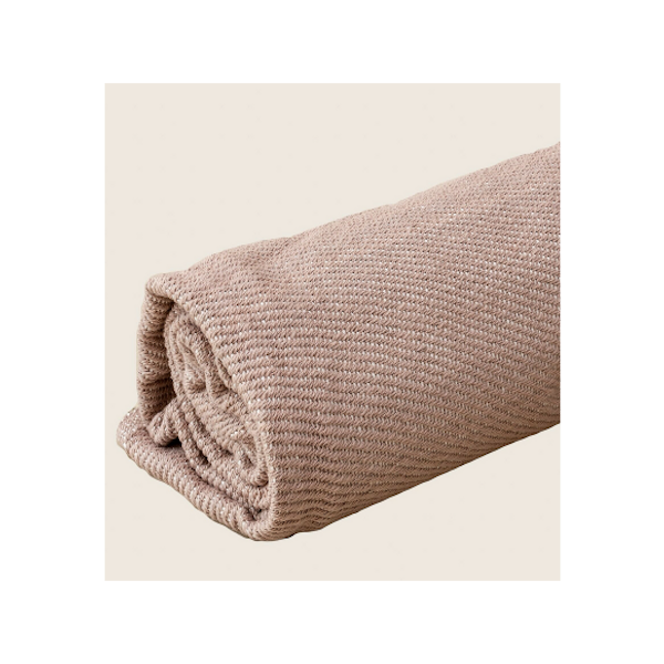 Woven Natural Pink Bed Throw with Tassel 150 x 200 cm