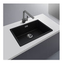 Black Kitchen Laundry Sink Single Bowl Granite Quartz Stone Mount