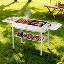 Portable BBQ Grill with Stainless Steel Racks & Pans for Outdoor