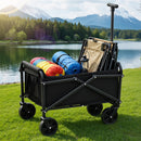 Garden Cart Folding Trolley Camping Wagon Barrow Outdoor Beach Black