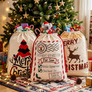 3PCS Christmas Santa Sacks Large Reusable Personalised Canvas Gift Storage Bags
