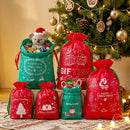 6PCS Christmas Santa Sacks Drawstring Reusable Gift Storage Bags 2 Sizes