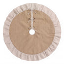 120cm Christmas Tree Skirt Linen Christmas Tree Mat Decor