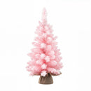 60cm Flocked Pink Christmas Tree Mini Tabletop Xmas Tree