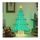 124Cm Pre Lit Artificial Christmas Tree With 520 Led Lights For Garden