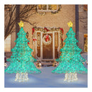 124Cm Pre Lit Artificial Christmas Tree With 520 Led Lights For Garden