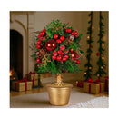 36Cm Christmas Tabletop Topiary Berries And Baubles